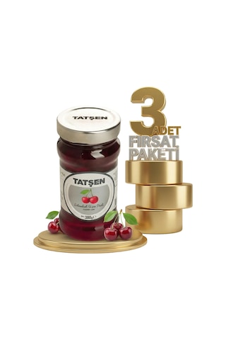 Tatşen Cam Reçel Vişne 3x380 Gr