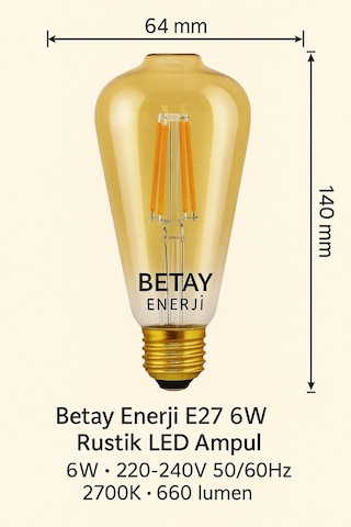 Led Fılament Rustik Ampul Kes 605