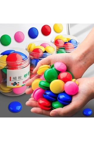 Novahub Yazı Tahtası Manyetik Tokalı, Beyaz Tahta, Manyetik Etiket Demir Mıknatıs, 2 Barrels 20+40, 100 Adet, Ofis Ve Eğitim İçin Uygun