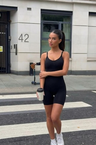 Fit Women Kadın Siyah Casual Esnek Body