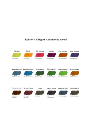 Rohrer &klingner Antik Mürekkep 28-modern Sanatçılar İçin Profesyonel Mürekkep 100ml 420-senegalblau Çok Renkli