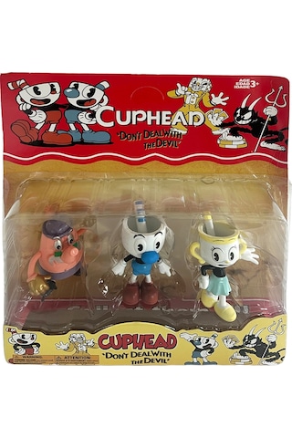 Cuphead Fincan Kafa Oyuncak Karakter Seti 3lü
