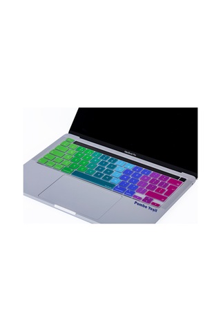 Apple Uyumlu MacBook Pro Klavye Koruyucu M1-m2, 13inç Dazzle Uk-eu İngilizce A2338 2289 2251 A2141 İle Pembe Yeşil