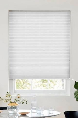 Beyaz 09-01 Plise Perde - Katlanır Cam Balkon Perdesi Beyaz