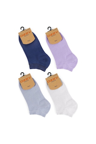Ozzy Socks 8 Çift Ekonomik Pamuklu Renkli Kadın Patik Çorap Çok Renkli