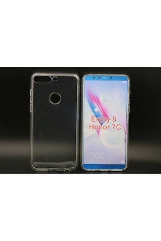 Huawei Honor 7C Kılıf Zore Şeffaf Ince Ve Esnek Süper Silikon Renksiz