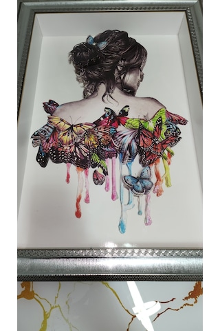 Kelebekli Kız 35 X50 Rölyef Tablo
