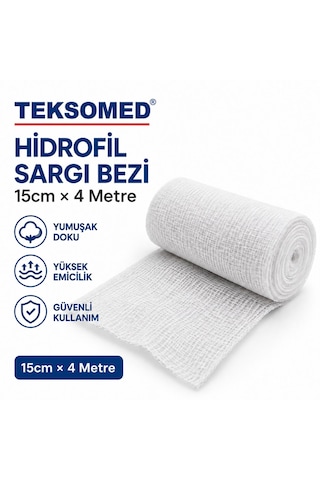 Teksomed Hidrofil Sargı Bezi 15 Cm X 4 Metre 100 Adet
