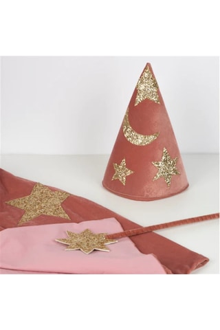 Meri Meri - Pink Velvet Wizard Costume - Pembe Büyücü Kostümü 0 - 99