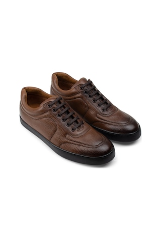 Deery Hakiki Deri Taba Rengi Sneaker Erkek Ayakkabı - 01876Mtbac01 Taba