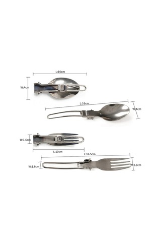 Fosenze Dışarıda Piknik Ve Kamp İçin Çelik Çakmak-çatal-kaçak 3'lü Set, Katlanabilir Taşınabilir Servis Ürünü Çok Renkli