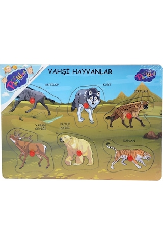 Playwood Ahşap Tutmalı Vahşi Hayvanlar Puzzle