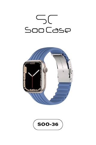 Apple Watch Uyumlu 1/2/3/4/5/6/se/7/8/9seri 42/44/45/49mm Klipsli Kordon Kayış Silikon Mt36