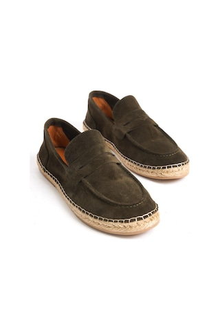 Mubiano Hakiki Deri Summer Erkek Jüt Taban Haki Süet Espadril & Loafer -mssr1274-hk Haki