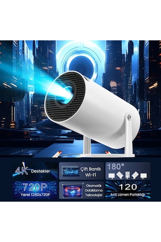 JHY HY300A Taşınabilir Android 11 2.69" 720P Akıllı Projektör