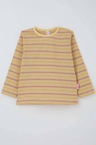 Breeze Kız Bebek Uzun Kollu Tişört Patlı Renkli Çizgili 9 Ay-3 Yaş, Krem Krem