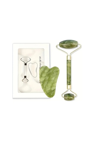 Donguan 1 Adet Güzellik Jade Taşı + Gua Sha Rulosu, Masaj Seti Diğer