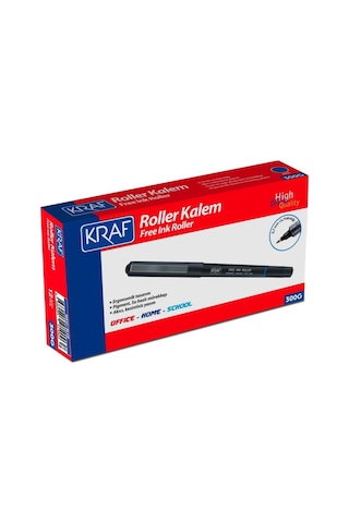 Kraf Free Ink Roller Kalem, Mavi, 0.7 Mm Uç, Su Geçirmez, Pigment Mürekkep, 12'li Paket Genel