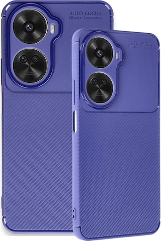 Newface Huawei Nova 12 Se Kılıf Auto Focus Karbon Kapak - Lacivert Resimdeki