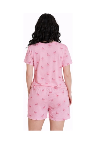 Kadın 01163 Milan Şortlu Pijama Takımı Pembe
