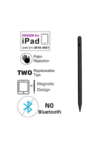 Geeroyoo İpad Uyumlu İçin Tilt Ve Basınç Duyarlı Manyetik Kapasitif Kalem - Çizim Ve El Yazısı İçin Siyah Yanlış Dokunmayı Önleyen