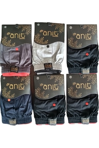 Anıt 1146 Erkek Boxer Düğmeli Penye Boxer 6'Lı Paket