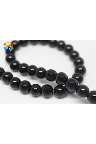 Onix (Oniks) Taşı Parlak YARIM Dizi 8mm (18cm uzunluğundadır)
