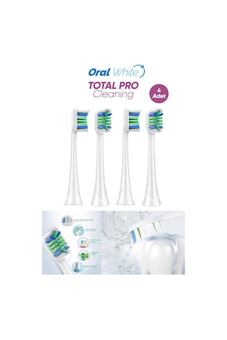 Oral White Sonic Total Pro Cleaning Philips Sonicare Uyumlu 4adet