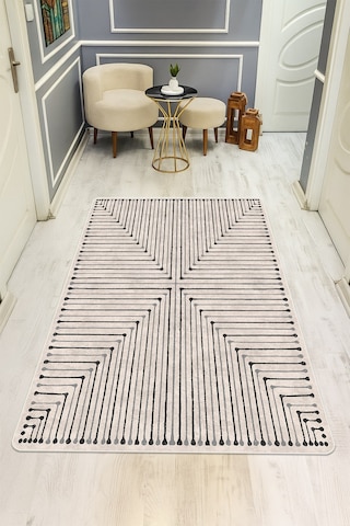 Modern Dijital Baskı Kaymaz Taban Halı H1139 Renkli