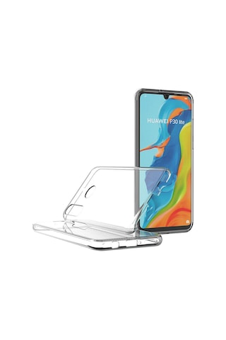 Teknomoda Huawei P30 Lite 360 Derece Kilif Kristal Silikon Seffaf Ön Arka 398209659