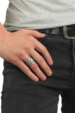 Erkek Antik Gümüş Kaplama Ayarlanabilir Zülfikar Zihgir Yüzük Gümüş