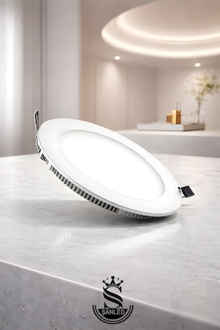 15w Tasarruflu Led Yuvarlak Beyaz Işık Sıva Altı Slim Panel Tavan Aydınlatma Armatürü-1 Adettir