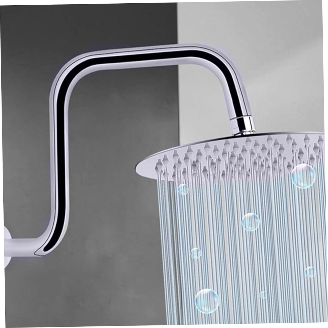 Mufunye Stainless Steel Duş Başlığı Geliştirici Kolu, 22mm Flanşlı, Yükseklik Ve Konfor Ayarlanabilir Duş Ekstansiyonu Gümüş