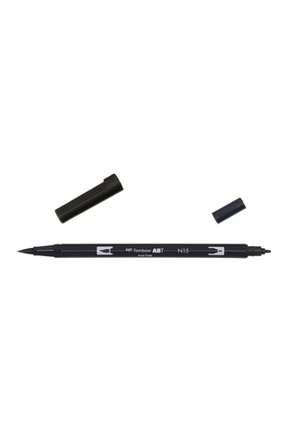 Tombow Abt-n15 6p Keçeli Dual Brush Pen İle İki Uç, 6 Adet Siyah