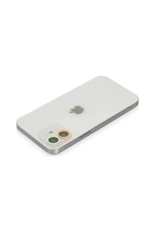 Apple iPhone Uyumlu 12 Mini Renkli Kamera Lens Koruma Cam - Turuncu-yeşil