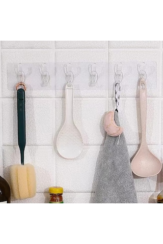 Aee 2 Adet Şeffaf Duvar Askısı 5'li Iz Bırakmayan Güçlü Yapışkanlı Askı Kapı Arkası Banyo Mutfak Düzenleyici Kanca Askılık Sku: Smg8690010149053 Diğer