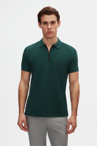 Twn Slim Fit Haki Pike Dokulu Yarım Fermuarlı Polo Yaka T-shirt 4ec14ortfrplo Haki