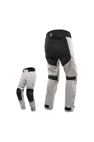 Motosiklet Pantolonu Korumalı Yazlık Aşınmaya Dirençli Kumaş Yan Destek Pedi Motor Pantolon Beyaz