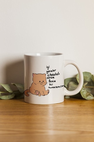 Ikra Medya - Kedi - Benim Bir Numaramsın Motto Kupa Bardak- Makinede Yıkanabilir Beyaz Ikra Medya - Kedi - Benim Bir Numaramsın Motto Kupa Bardak- Makinede Yıkanabilir Beyaz