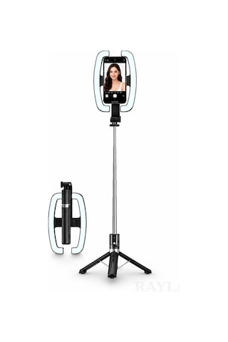 Monopod Tripod Led Işık Selfie Kumandalı Tripod 138cm Canlı Yayın Telefon Tutcusuraylax Led Işıklı Selfie Çubuğu Tripod 138 Cm Bluetooth Kumandalı Telefon Tutucu