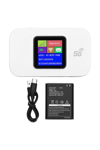Onezero M5 4g Lte Taşınabilir Mobil Wifi Modem Router Lcd Ekranlı, 300 Mbps Yüksek Hızlı, 3000 Mah Bataryalı Şarj Edilebilir Cep Wi-fi 10 Cihaza Kadar Destek