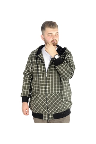 Mode Xl Erkek Oduncu Kapsonlu Sweat Pocket 21574 Yeşil 001