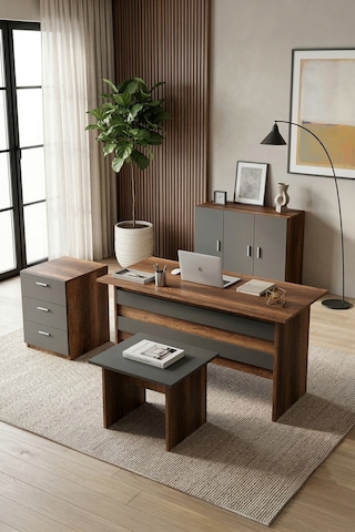 Yurudesign Vario ABCE Ofis Büro Masa Takımı VO12-BA Barok-Antrasi