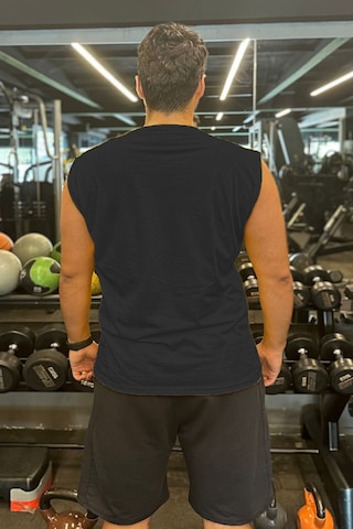 Bluu Kolsuz Spor T-shirt Tank Top Spor Atlet Fitness Atlet