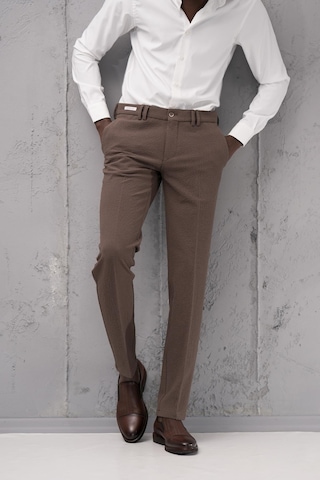 Ecer Regular Fit Yan Cepli Kışlık Gofre Kumaş Pantolon Kahverengi