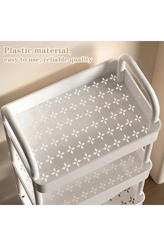 Elmpaly Siyah 3 Katlı Kilitli Tekerlekli Çok Amaçlı Katlanır Organizasyon Arabası