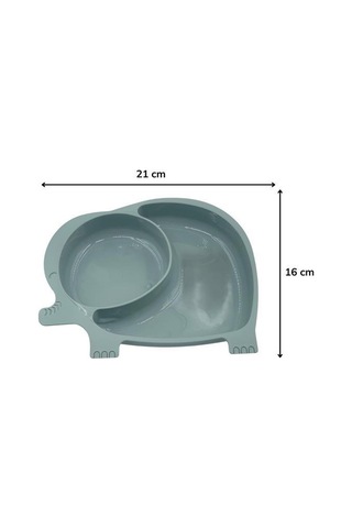 Buradabuldun Bebek Ve Çocuk İçin Sevimli Fil Model Desenli Yemek Bebek Mama Kabı Bölmeli Tabak Çok Renkli