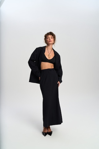 Mai Collection Mai Studios Co. Bruno Çizgili Lacivert Etek Lacivert