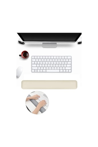 Krem Renkli Ergonomik Klavye Mouse Bilek Desteği