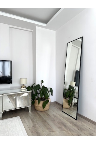 Effe Siyah Metal Çerçeveli 180x50 Cm Boy Aynası